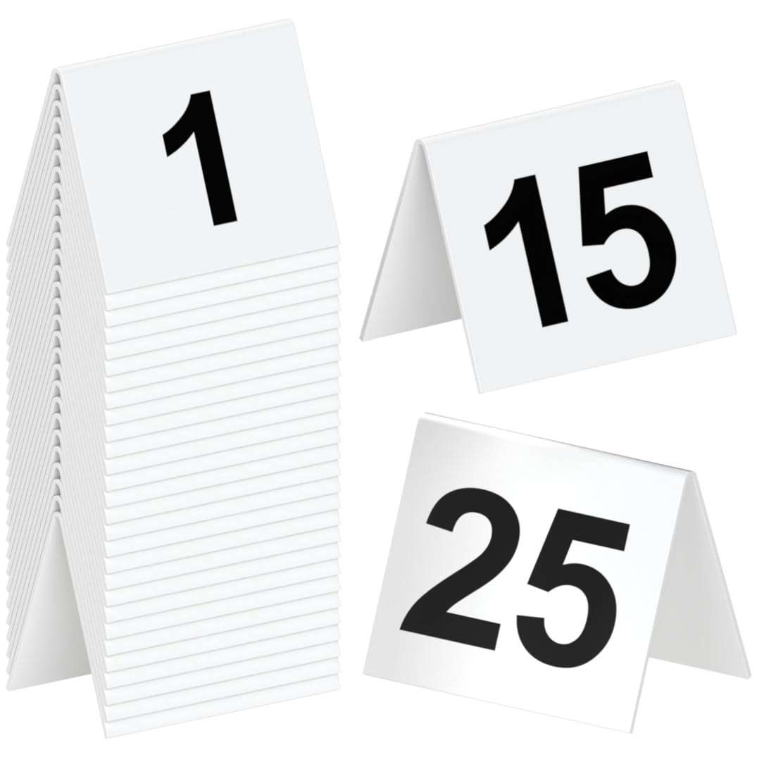 ダイニングテーブル one table, message before buying!!!! Amazon.com: Restaurant Table Numbers 1-25 White, Tent Table